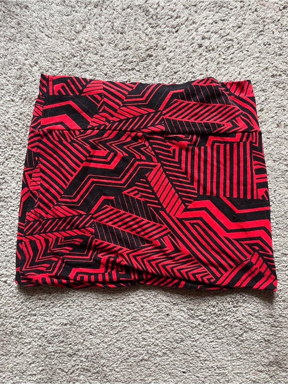 Brat Star Red and Black Geometric Mini Skirt
